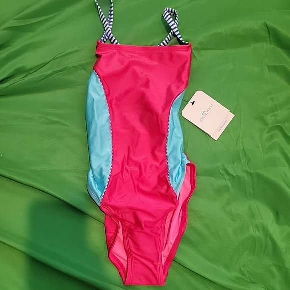 Dolfin Uglies Revibe High Shine Color Block Diamondback 1-Piece Pink Swimsuit 30 - Picture 1 of 5